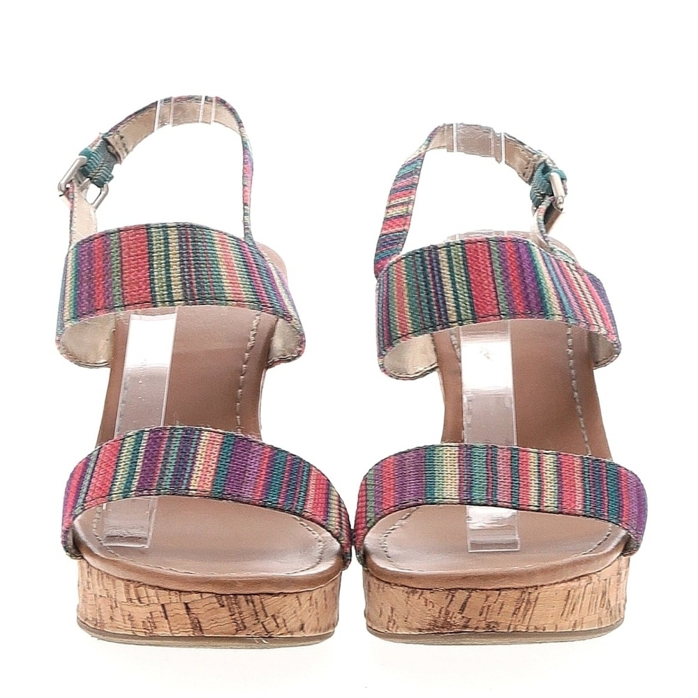 Mix No. 6 Multicolor Striped Cork Wedge Sandals
